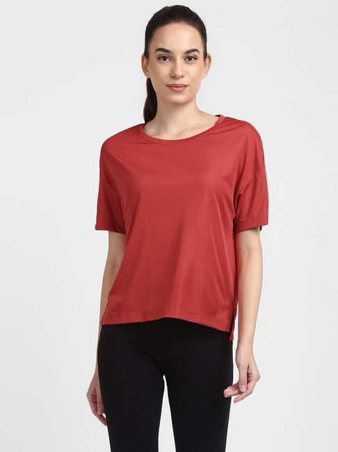 Reebok Red Regular Fit Wor Comm Tee-Reebok-Apparel-TATA CLIQ