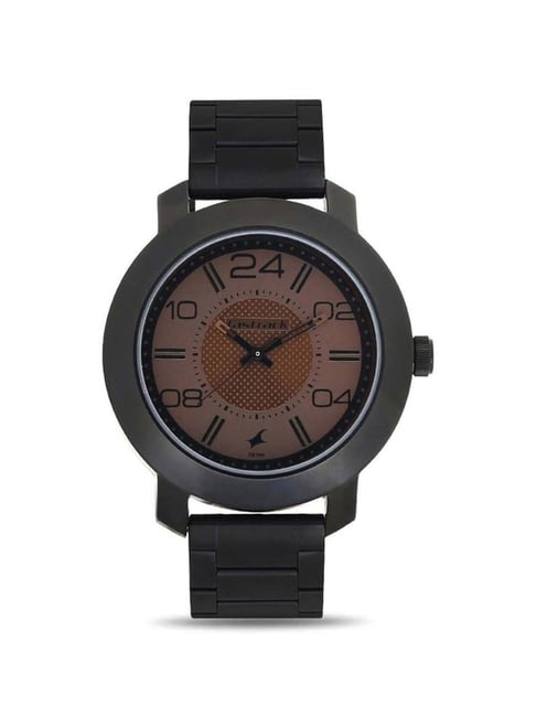 Fastrack black best sale metal watch