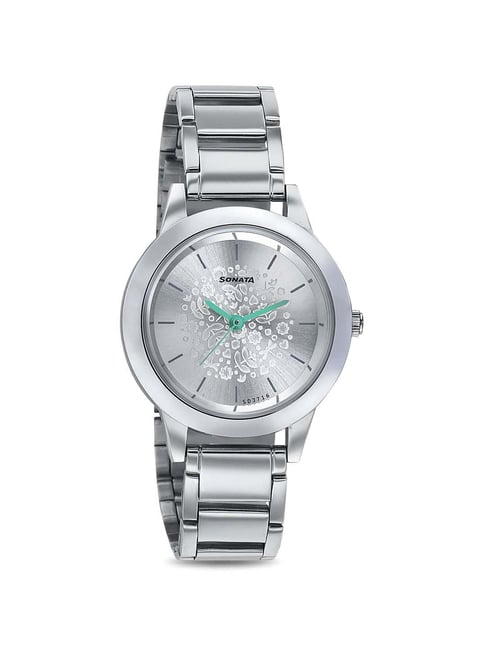 Sonata NN87019SM03W Floral Folk Art Analog Watch for Women
