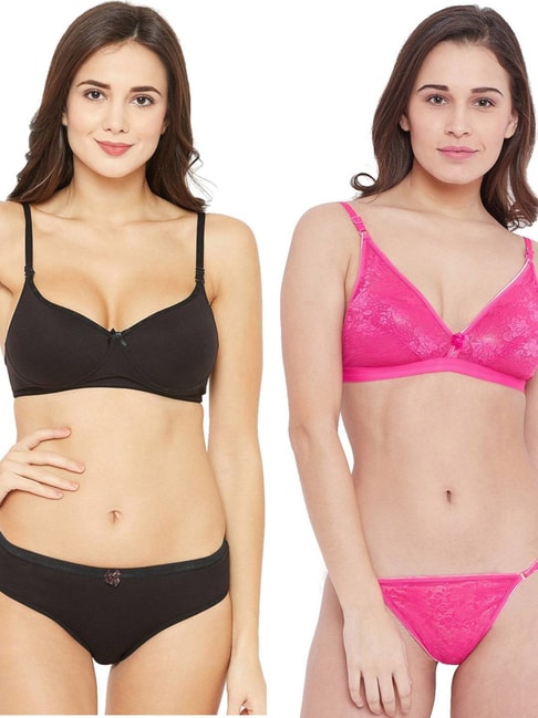 Buy N-Gal Black Lace Bra & Panty Set for Women Online @ Tata CLiQ