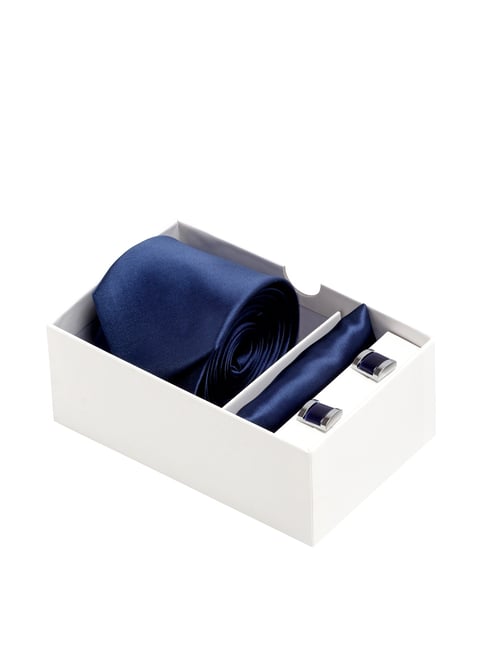 Necktie Pocket Square Combo - Blue Stripes Tie & Pocket Square Set Online