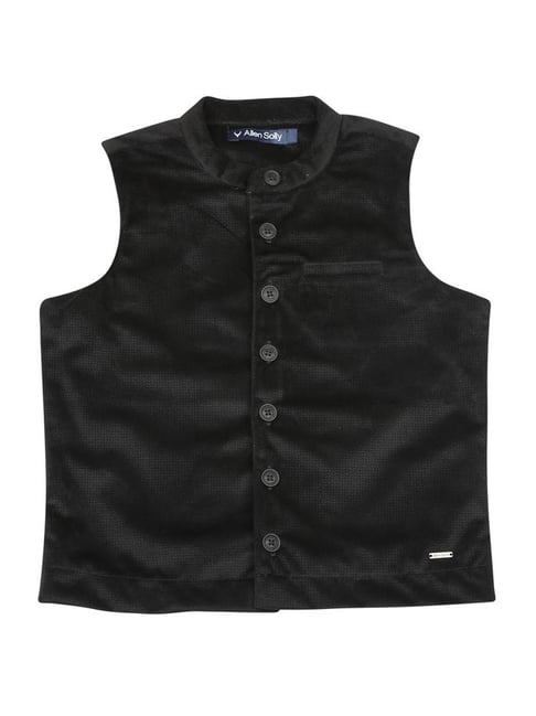 Allen Solly Junior Black Regular Fit Waistcoat