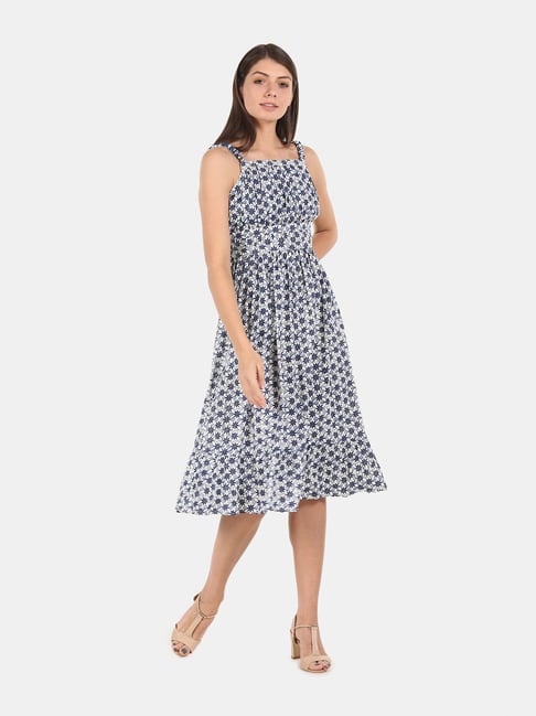 Buy Aeropostale White Blue Floral Print Dress for Women Online