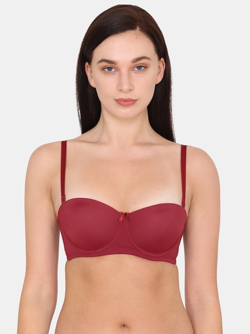 Buy Zivame Maroon Lace Half Coverage T-Shirt Bra for Women's