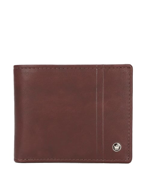 Louis Philippe Brown Formal Leather Bi-Fold Wallet for Men