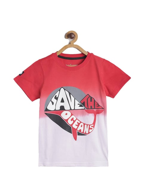 Tales & Stories Kids Red & White Printed  T-Shirt