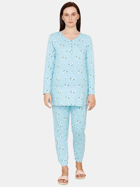 Buy Zivame Blue Printed Maternity Top With Pyjamas for Women Online @ Tata  CLiQ