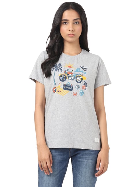 Royal Enfield Grey Where Next Crew T-Shirt