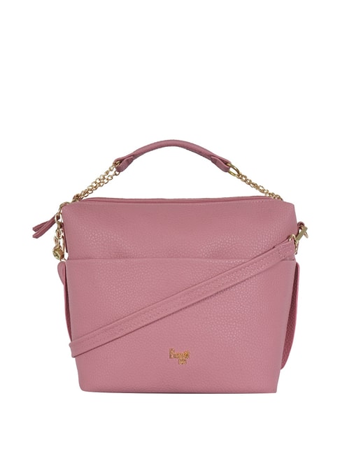 Baggit Roslyn Rabbie Pink Solid Medium Totes Handbag Price in India