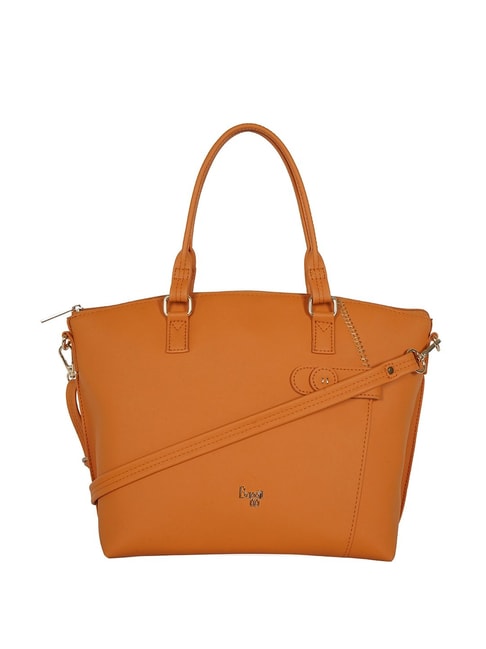 Baggit Clooney Lava Orange Solid Medium Totes Handbag Price in India