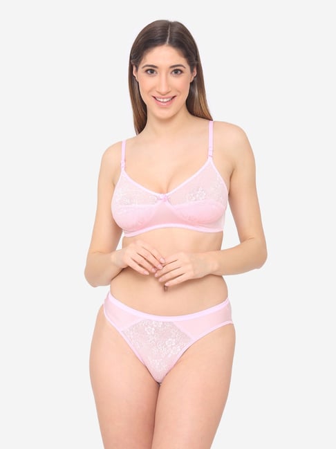 N-Gal Light Pink Lace Bra & Panty Set