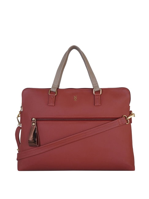 GG By Baggit Crew Red Solid Medium Totes Handbag Price in India