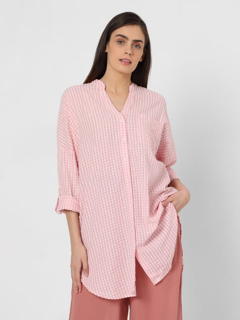 Vero Moda Pink Checks Tunic