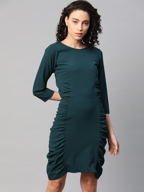 Melon by PlusS Teal Green Regular Fit Dress Price in India