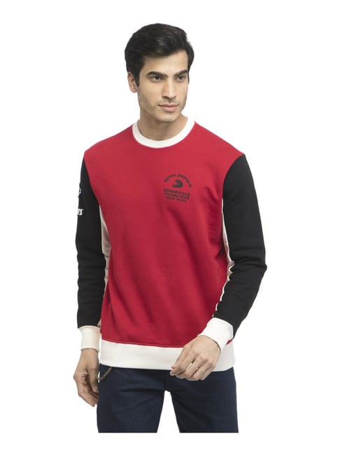 red tape full sleeve color block men sweatshirt