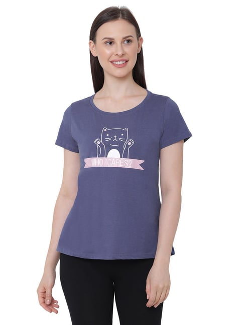 soie SoieBlue Printed T-Shirt-picture-48