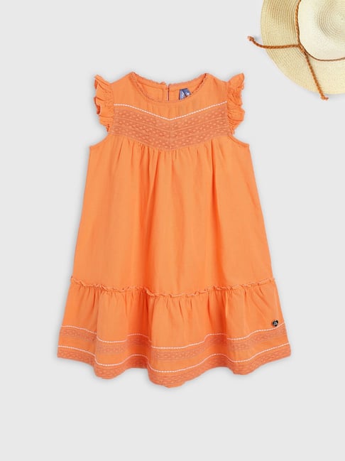 Blue Giraffe Kids Orange Dress