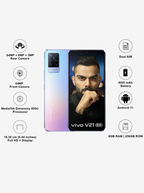 Buy Vivo V21 256 Gb Sunset Dazzle 8 Gb Ram Dual Sim 5g Online At Best Price Tata Cliq