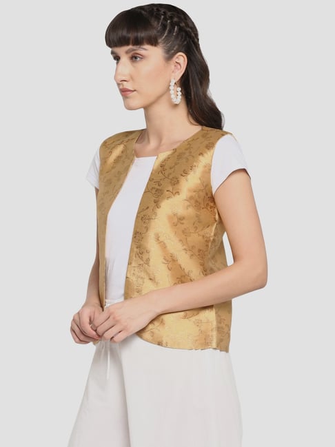 Golden ethnic jacket hotsell