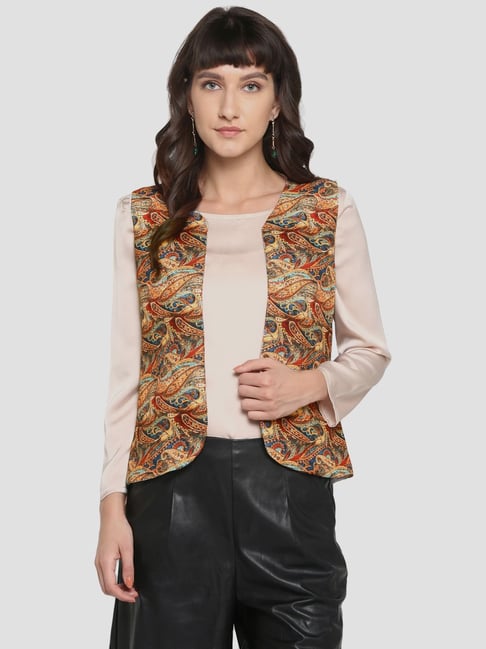 Women Printed Crop Top With Palazzo And Long Jacket, Indo Western Ethn –  azrakhkurtis