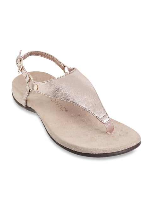 Rose Gold Comfort Back Strap Wedges 