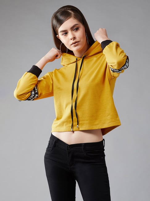 DOLCE CRUDO Mustard Cotton Sweatshirt-picture-19