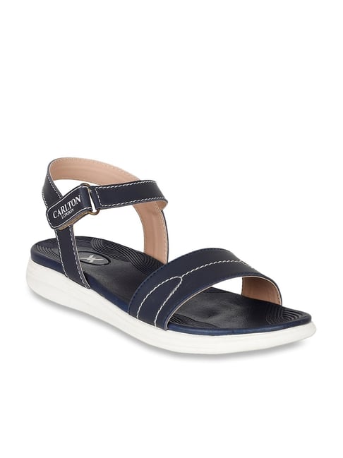 CL Sports by Carlton London Women's Navy Ankle Strap Sandals