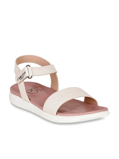 CL Sports by Carlton London Women's White Ankle Strap Sandals