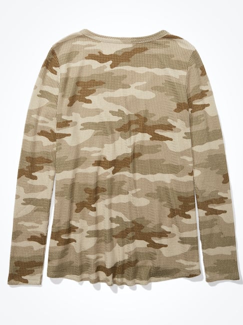 Buy American Eagle Outfitters Brown V Neck T-Shirt for Women's