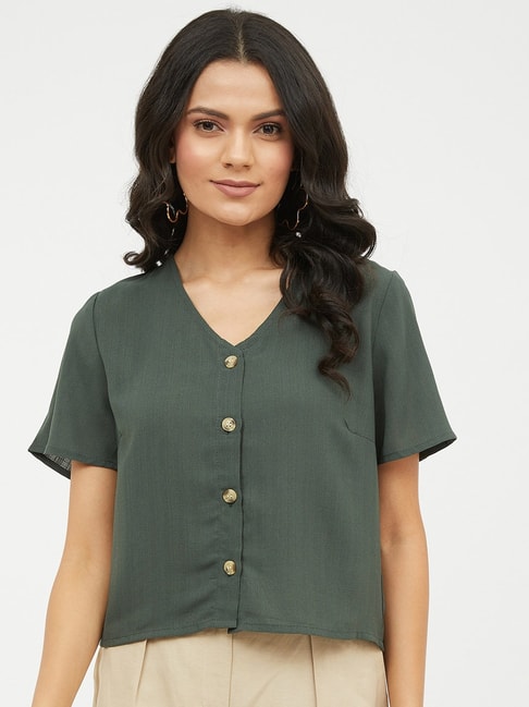 Harpa Green Regular Fit Shirt Price in India