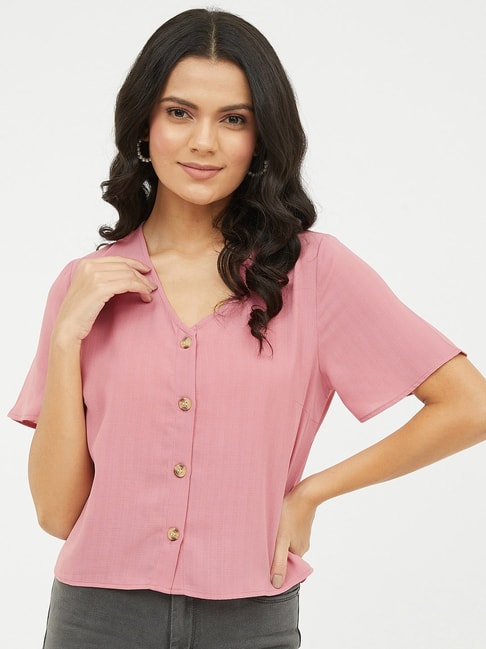 Harpa Pink Regular Fit Shirt Price in India