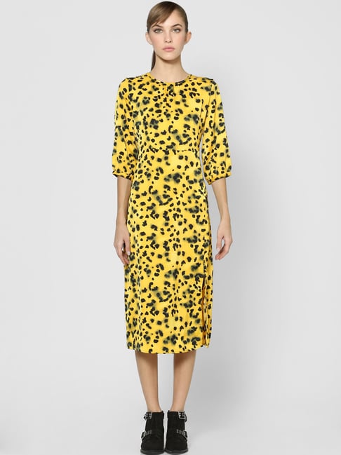 Buy Only Lemon Yellow Animal Print Dress for Women Online Tata CLiQ