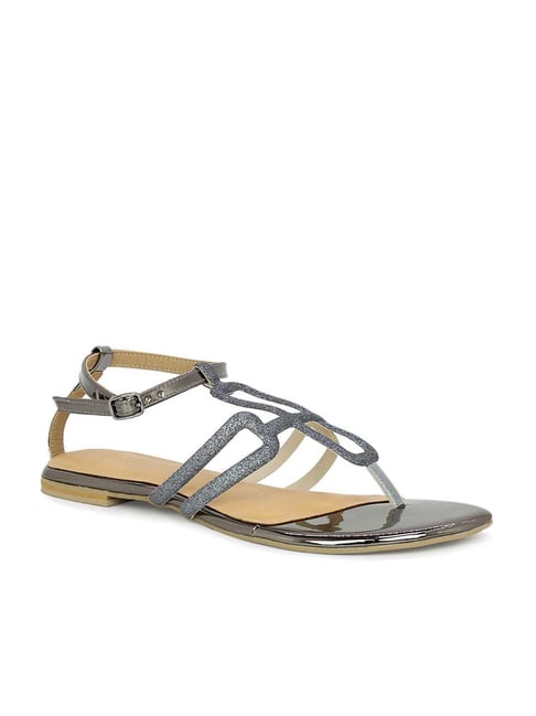 Inc.5 Women's Gun Metal Ankle Strap Sandals Price in India