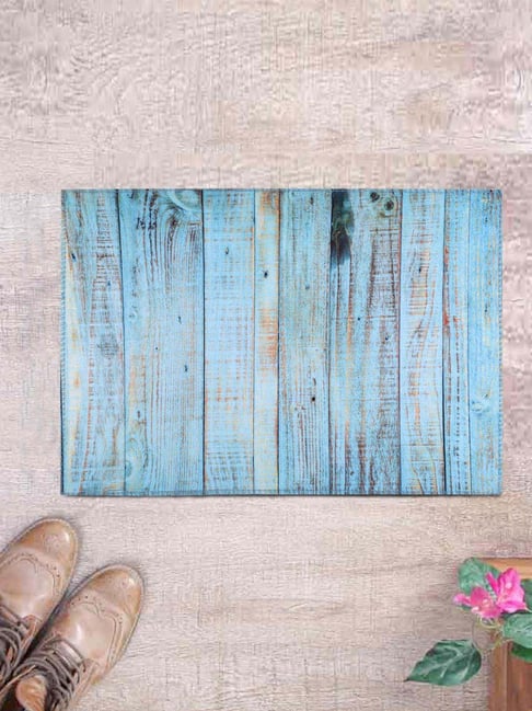 Romee Blue Polyester Door Mat - Set of 1