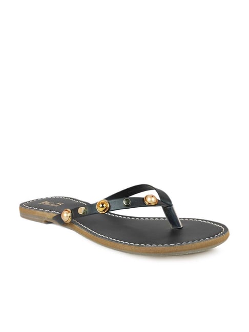 Inc.5 Women's Black Thong Sandals Price in India