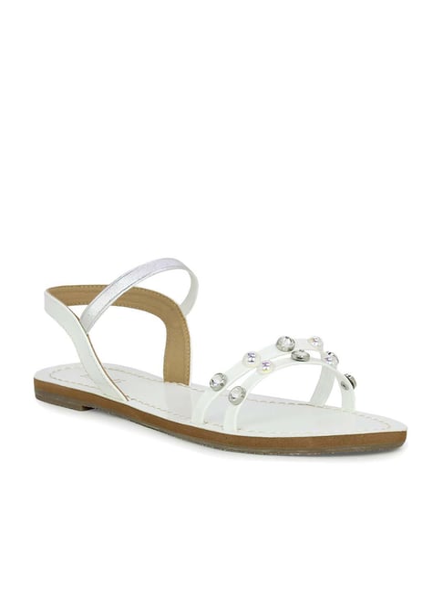 Inc.5 Women's White Ankle Strap Sandals Price in India