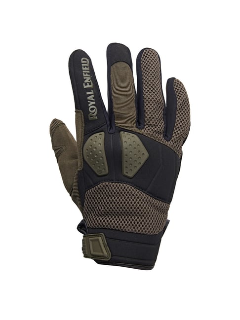 Buy Royal Enfield Green Textured Gloves Online At Best Price