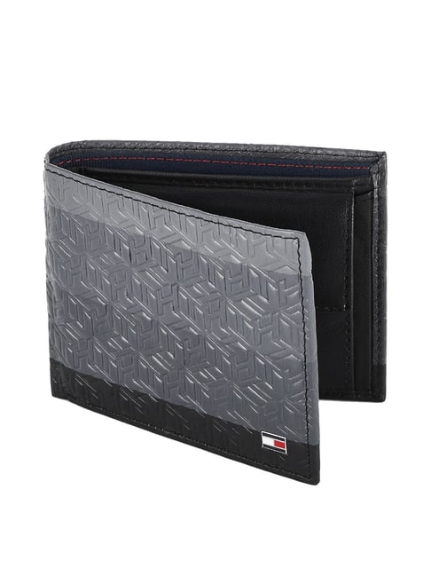 Tommy Hilfiger Stellar Black & Grey Casual Leather Bi-Fold Wallet for Men