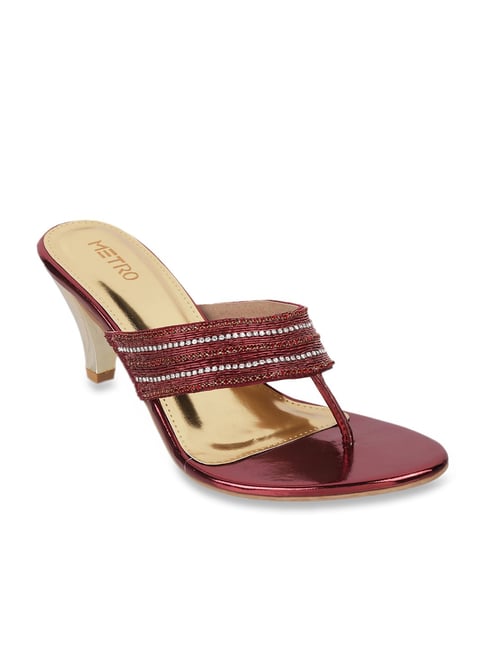 Metro Women's Maroon Thong Sandals Price in India