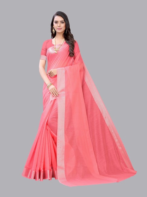 Satrani Peach Saree With Blouse Price in India