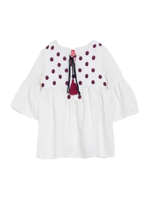 Blue Giraffe Kids White Regular Fit Top-picture-31