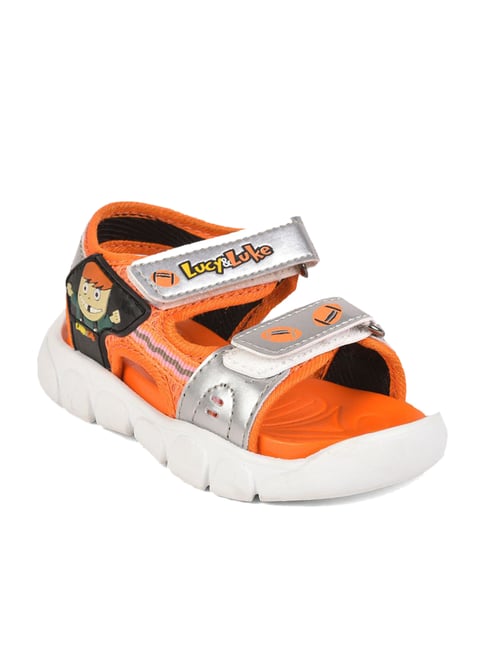 Lucy & Luke By Liberty Kids FLYNN-27 Orange Floater Sandals