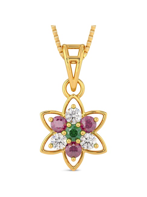 Buy Joyalukkas 22k Gold Floral Pendant Set for Women Online At Best