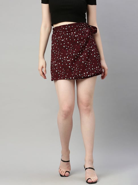 Sera Maroon Animal Print Skirt-picture-39