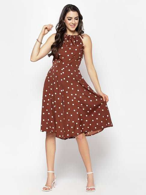 Sera Brown Printed Jumpsuit