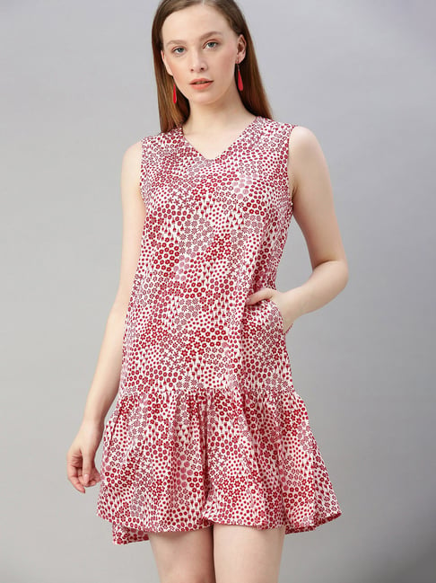 Sera White & Red Printed Dress Price in India