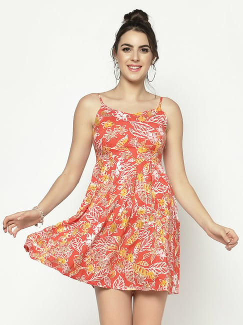 Sera Coral Printed Dress Price in India