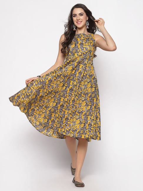 Sera Yellow Printed Dress Price in India