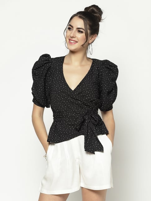 Sera Black Printed Top