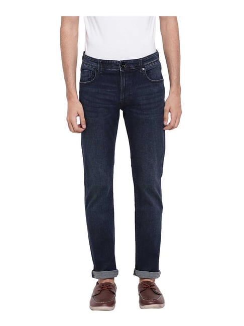 Pepe Jeans Blue Slim Fit Solid Mid Rise Jeans